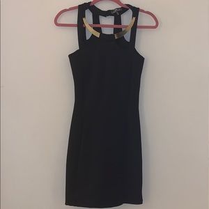Black Dress with Metal Neck Detail